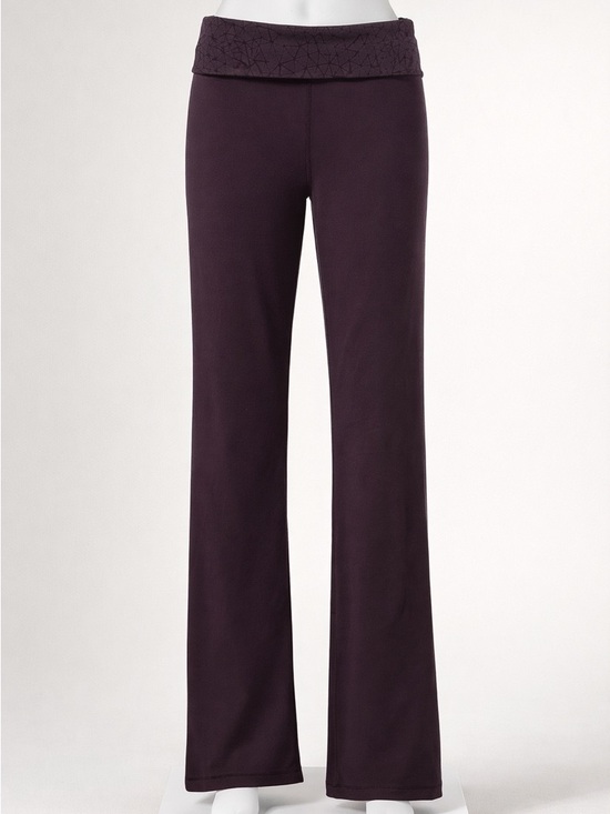 lululemon athletica Pants - Lululemon Fold-Over Waist Flare Yoga Pants Plum 8 Tall